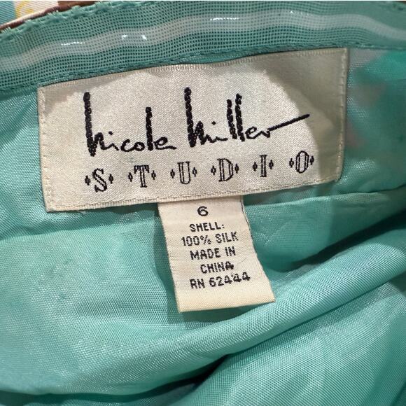 Nicole Miller Studio Halter Dress Beaded size 6 Silk Open Back Y2K Boho Fairy - Picture 6 of 6